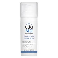 EltaMD PM Restore Moisturizer – lightweight night cream that hydrates, repairs barrier & smooths skin tone, available at Skin Boutique Online