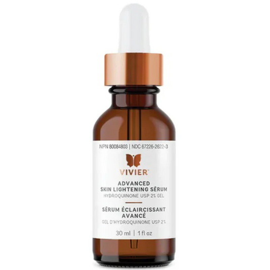 Vivier Advanced Skin Lightening Serum with hydroquinone and vitamin C for brightening dark spots, melasma, and uneven skin tone.