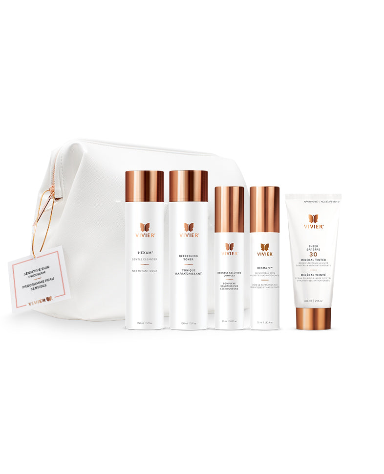 Vivier Sensitive Skin Program – full skincare kit for rosacea-prone and reactive skin, with calming and hydrating medical-grade ingredients.