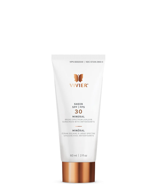 Vivier Sheer SPF 30 Mineral lightweight mineral sunscreen for face