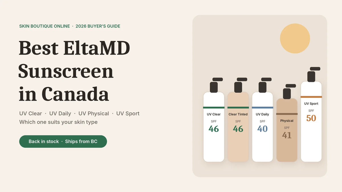 Guide to the best EltaMD sunscreen in Canada: UV Clear SPF 46, UV Daily SPF 40, UV Physical SPF 41 and UV Sport SPF 50