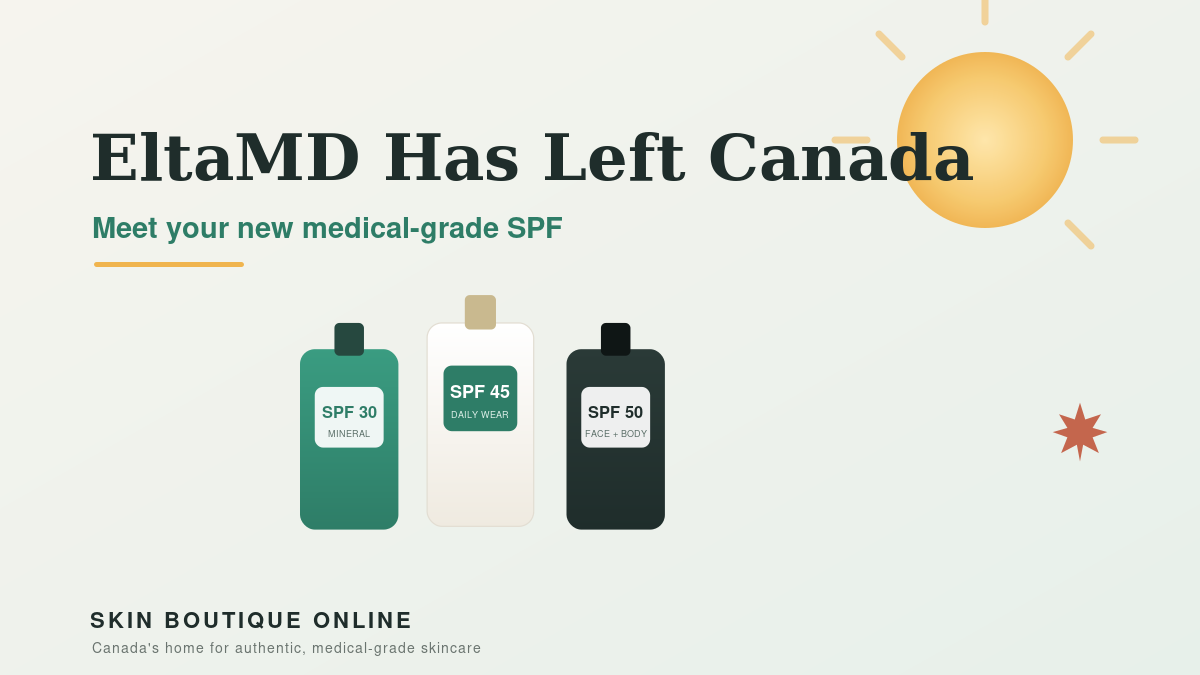 EltaMD has left Canada — three medical-grade sunscreen alternatives (SPF 30, 45 and 50) from Skin Boutique Online