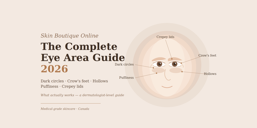 The Complete Eye Area Guide (2026) | Dark Circles, Crow's Feet, Puffiness & Crepey Lids | Skin Boutique Online