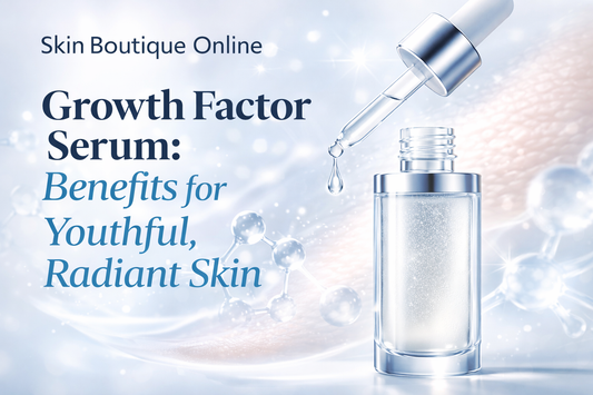 Growth factor serum for anti-aging skincare improving collagen production and skin rejuvenation