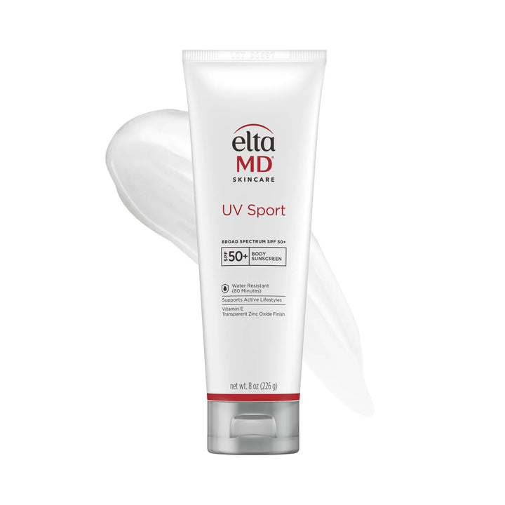 EltaMD UV Sport SPF 50 sunscreen 8oz for full-body, water-resistant sun protection during outdoor activity