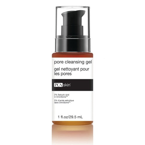 PCA Skin Pore Cleansing Gel for oily, acne-prone skin with exfoliating acids and calming botanicals to reduce pores and breakouts.