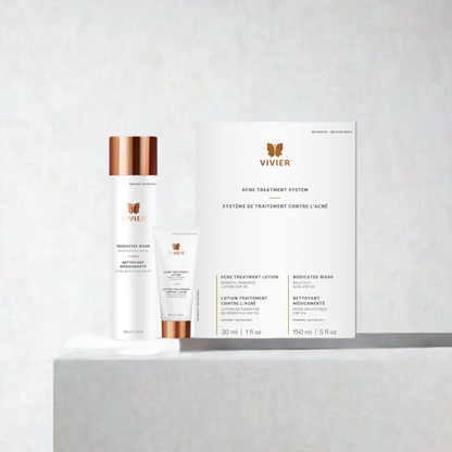 Vivier Acne Treatment System – 2-step acne solution with Salicylic Acid & Benzoyl Peroxide for oily and blemish-prone skin