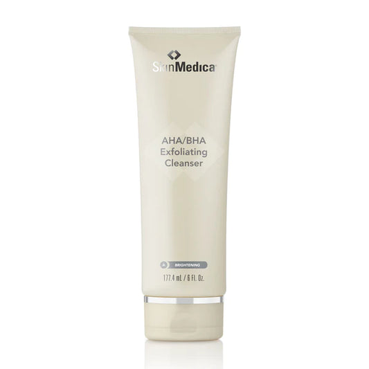 SkinMedica AHA/BHA Exfoliating Cleanser with biodegradable jojoba spheres for gentle exfoliation
