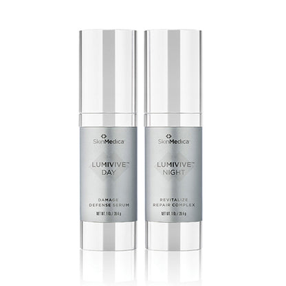 SkinMedica LUMIVIVE Day & Night System – advanced antioxidant skincare duo for radiant, healthy-looking skin.